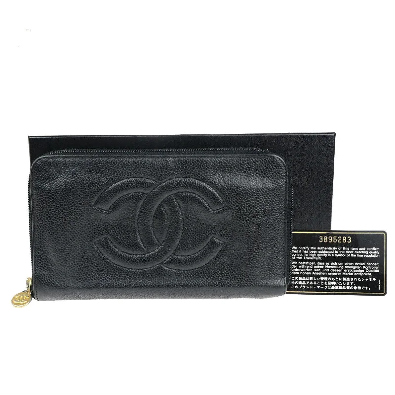 keychains with custom finish-Chanel Portefeuille Zippé  Calfskin Wallet  (Pre-Owned)