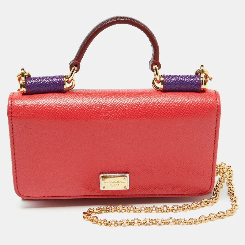 wallets for small texture-Dolce & Gabbana Multicolor Leather Miss Sicily Von Wallet On Chain