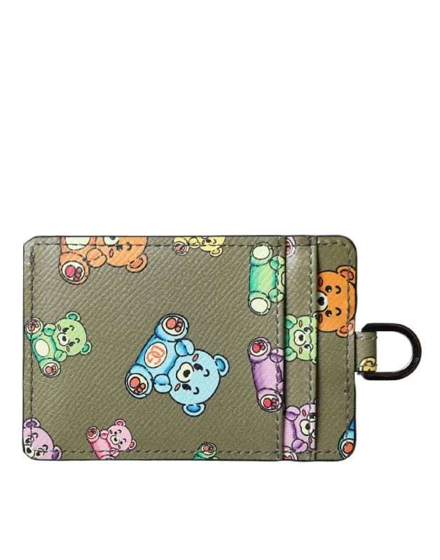 wallets with quick access-Dolce & Gabbana   Teddy Bear Leather Women Card Holder Women's Wallet