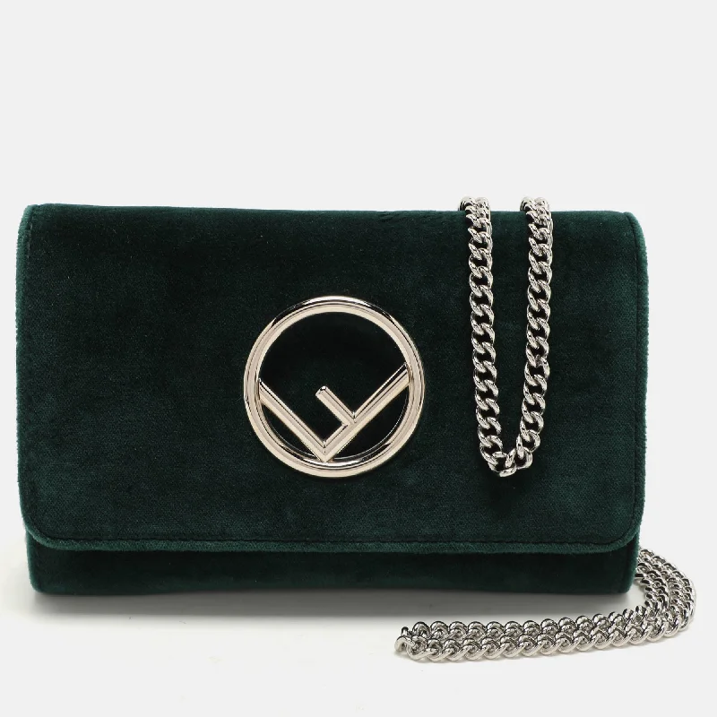 wallets for international travel-Fendi Green Velvet F Is Fendi Wallet On Chain