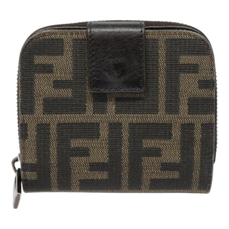 keychains with bold finish-Fendi Zucchino  Canvas Wallet  (Pre-Owned)