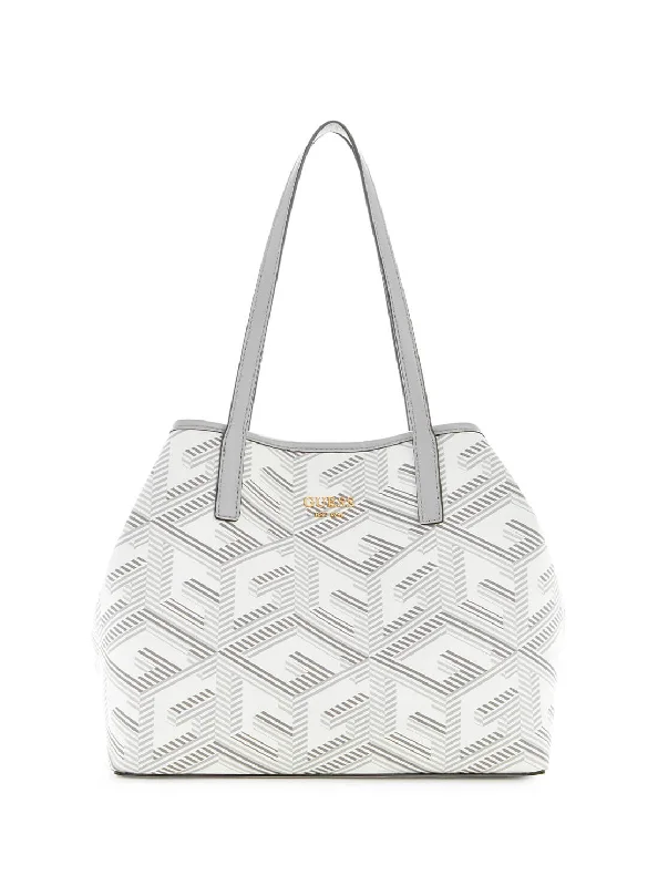 Tote Bag with tribal print-Grey Logo Vikky Tote Bag