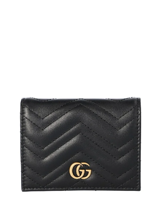 wallets with durable appeal-Gucci GG Marmont Leather Card Case