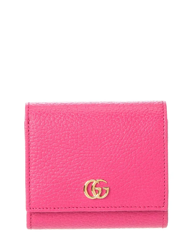 wallets with slim finish-Gucci GG Marmont Leather Coin Purse