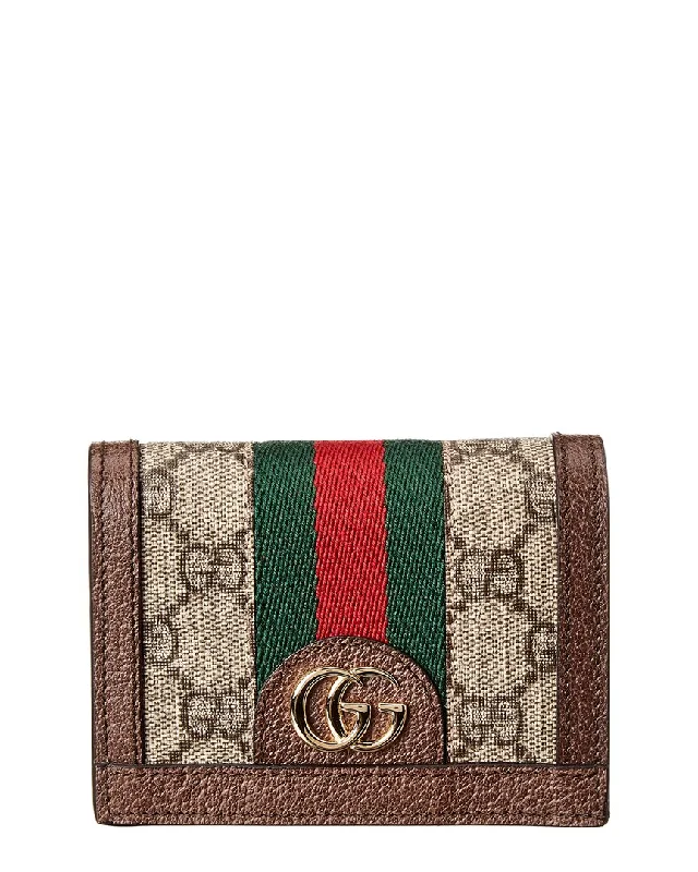 keychains with unique clip-Gucci Ophidia GG Supreme Canvas & Leather Card Case