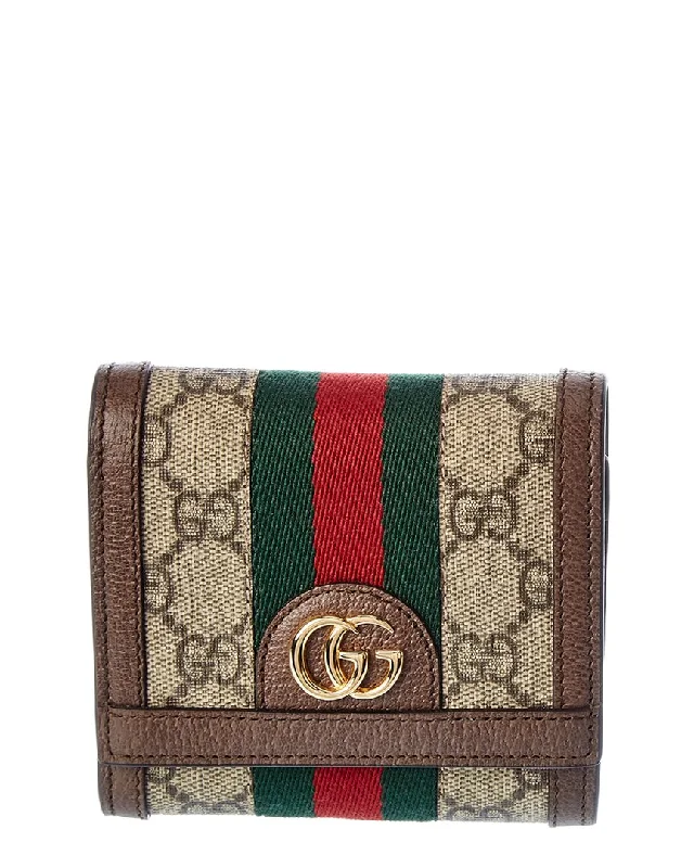 wallets with leather style-Gucci Ophidia GG Supreme Canvas & Leather Coin Purse