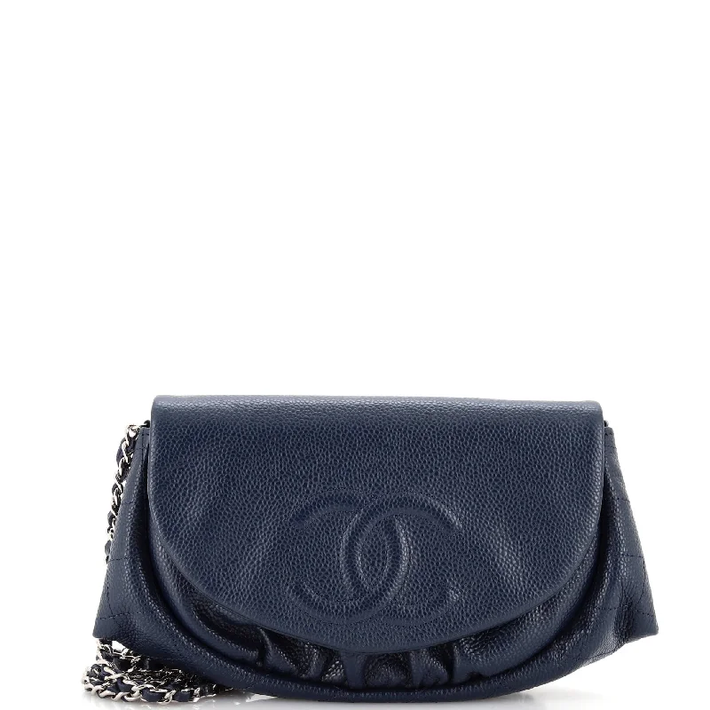 wallets with modern style-Half Moon Wallet on Chain Lambskin