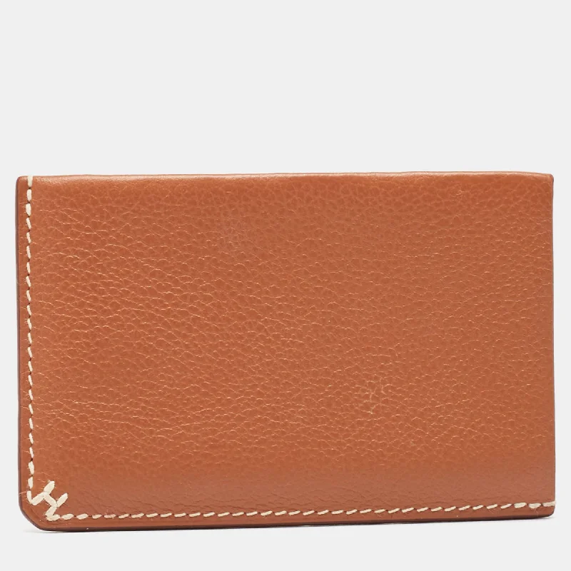 luxury wallets for professionals-Hermes Gold Evercolor Leather H Sellier Card Holder