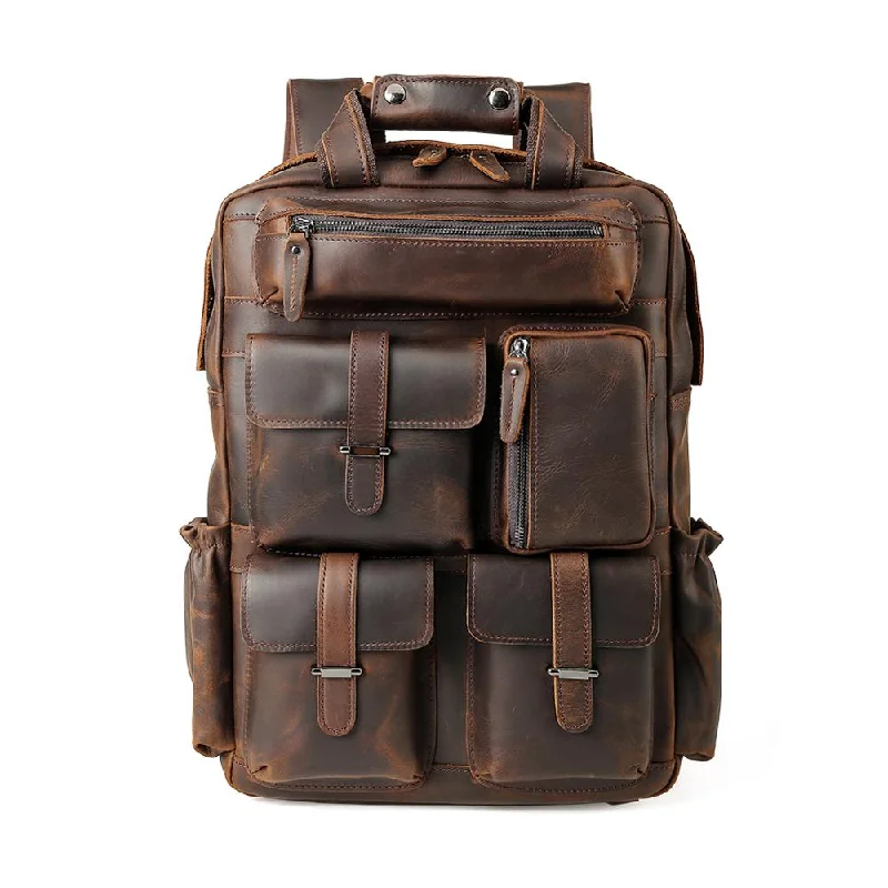 Backpacks for daily adventures-Leather Travel Backpack