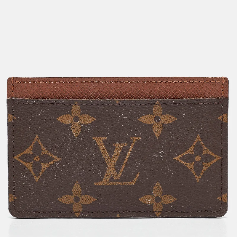 waterproof wallets for hiking-Louis Vuitton Armagnac Monogram Canvas Card Holder