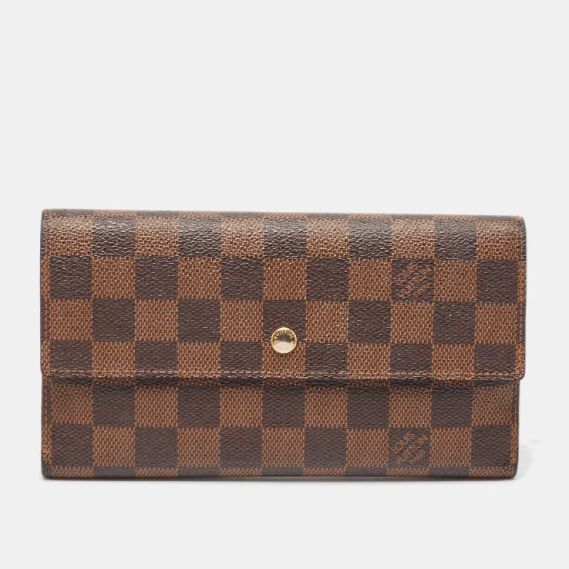 wallets with minimalist texture-Louis Vuitton Monogram Canvas Porte-Tresor International Wallet