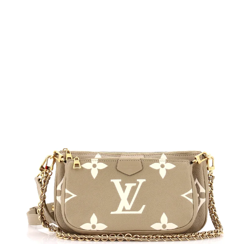 keychains with leather look-Multi Pochette Accessoires Bicolor Monogram Empreinte Giant