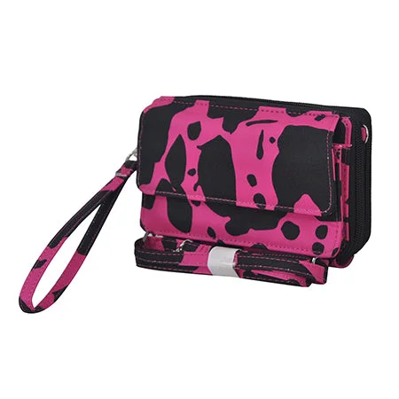 backpack for urban commuters with laptop compartment-Backpack for music festivals-Neon Cow Hot Pink NGIL Canvas All in One Wallet