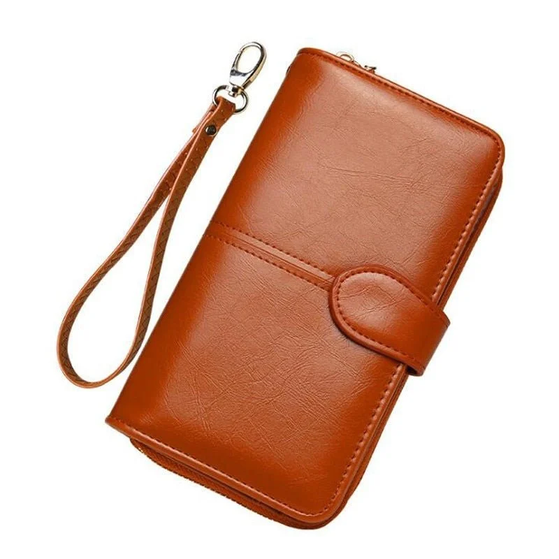 wallets with leather cover-Women Leather Clutch Wallet