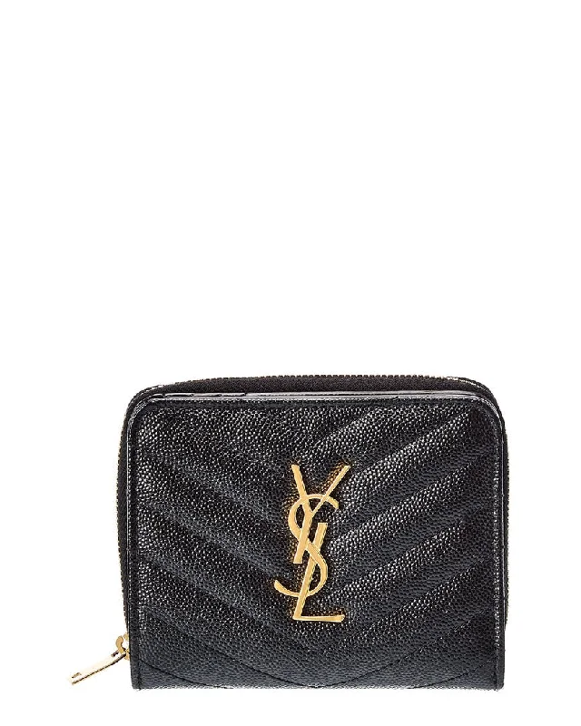 keychains with durable texture-Saint Laurent Monogram Leather Card Case