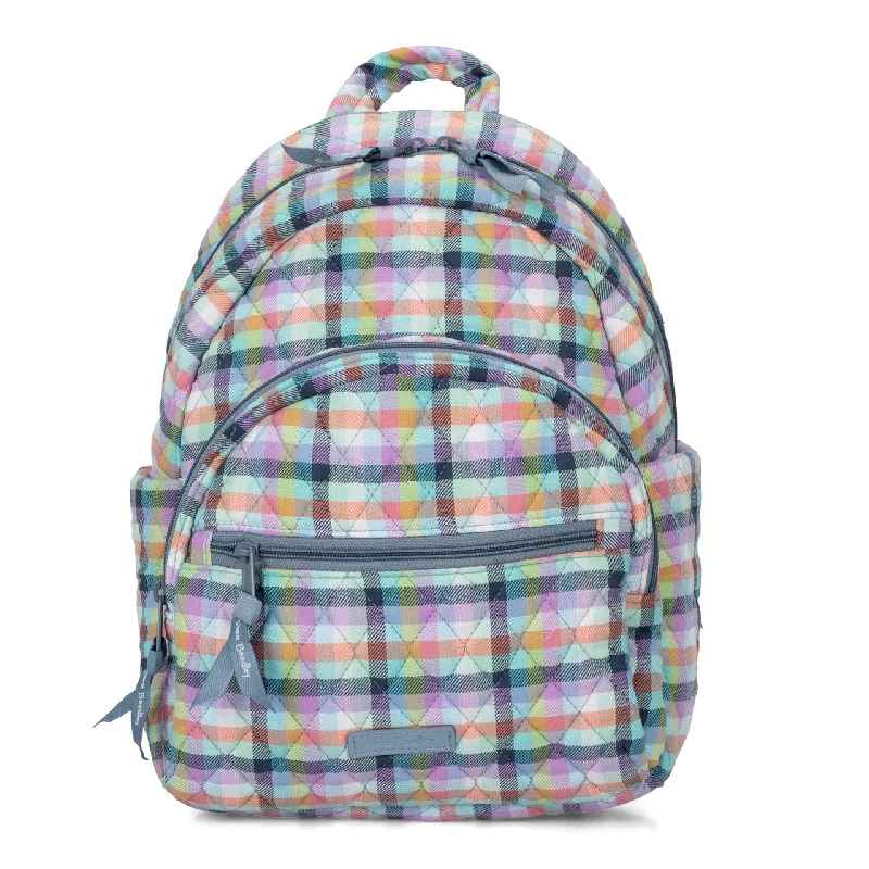 Backpacks with extra padding-Vera Bradley Essential Compact Backpack Gingham Plaid