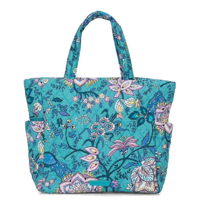 Tote Bag trendy-Vera Bradley Medium Zip Top Tote Peacock Garden