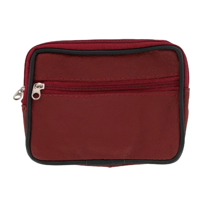 wallets with durable appeal-Women's Cowhide Leather Zipper Coin Purse