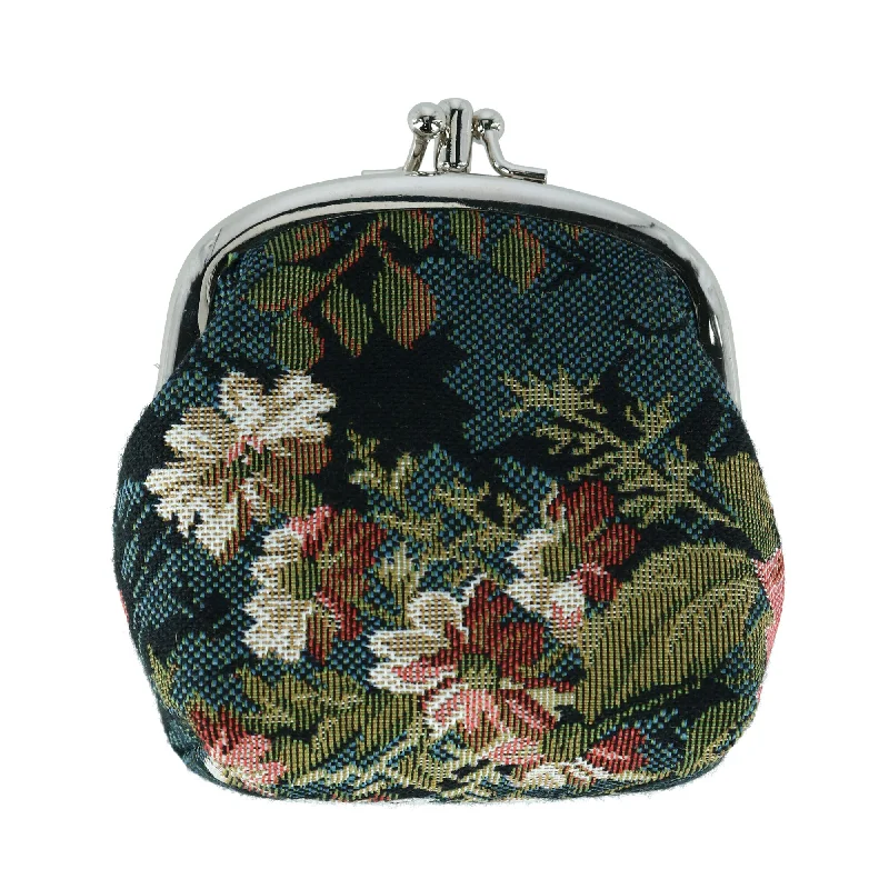 wallets with modern style-Women's Floral Print Tapestry Coin Purse Wallet