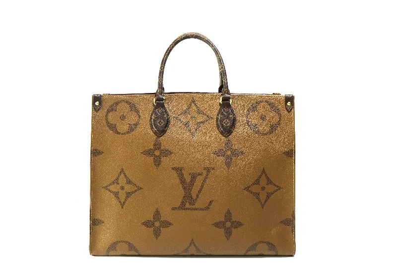 Tote Bag with side pockets-Louis Vuitton Rare Monogram  Giant OnTheGo GM Tote