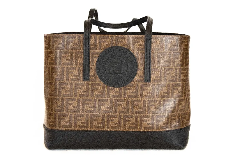 Tote Bag for art supplies-Fendi Zucca Coated Canvas Shopping Tote