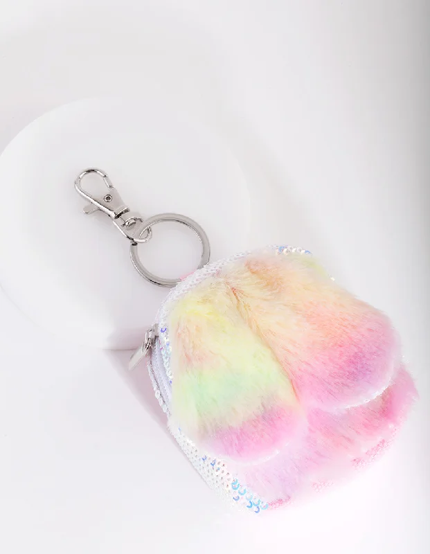 Backpacks for outdoor gear-Kids Fluffy Bunny Backpack Keyring