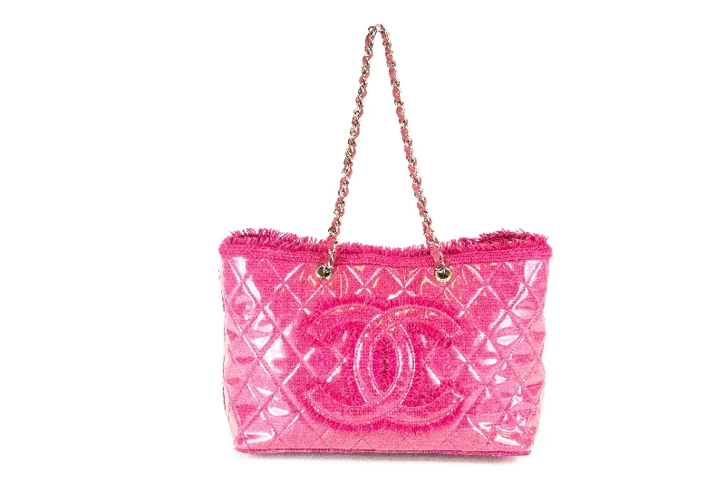 Tote Bag collapsible-Chanel Funny Tweed Pink Tote