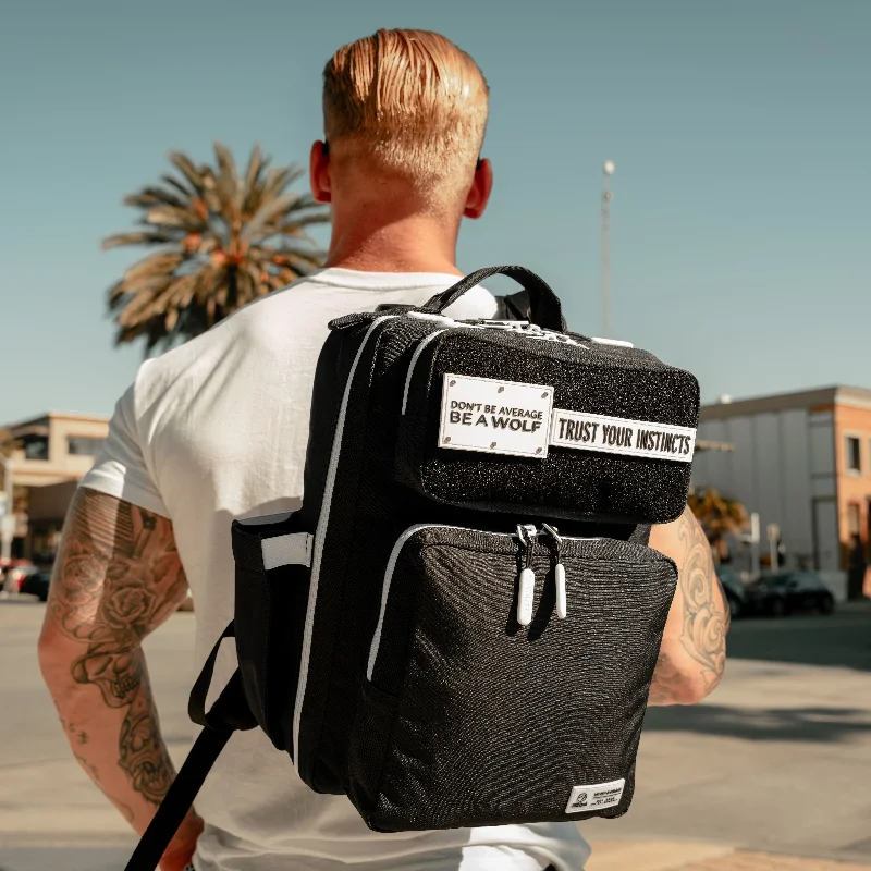 Backpacks with hidden pockets-15L Backpack Alpha Black White Accents