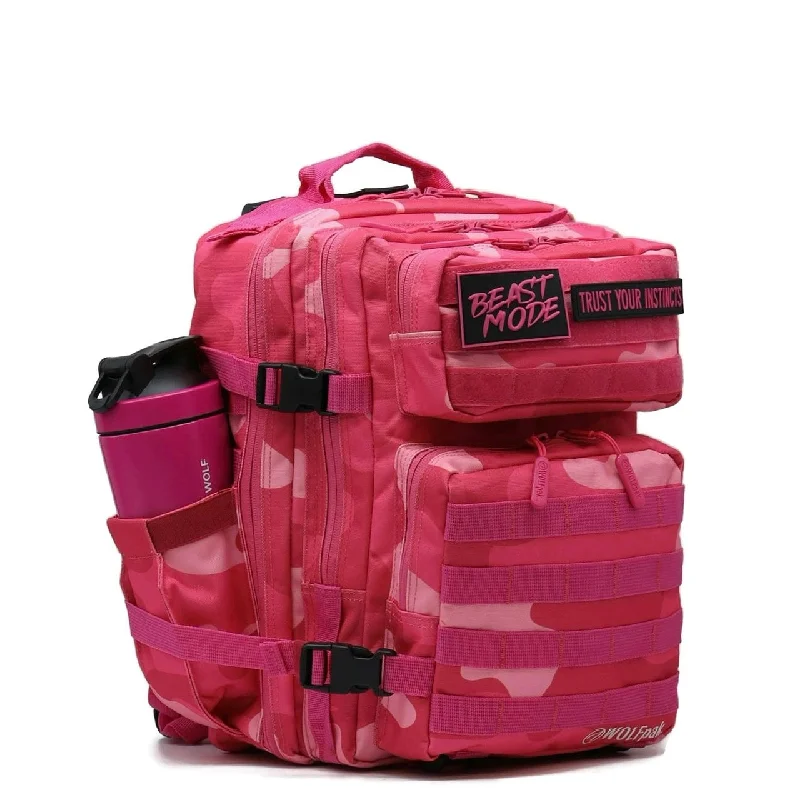 Backpacks for carrying water-25L Backpack Beast Mode Pink Camo