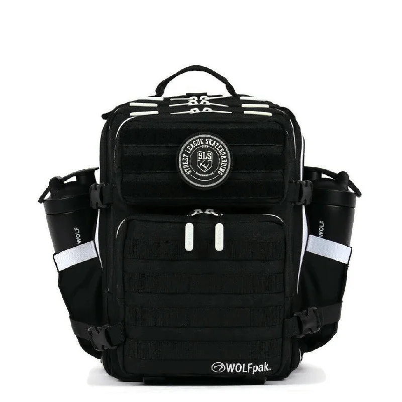 Backpacks with sleek patterns-25L Backpack Black Street League Skateboarding SLS