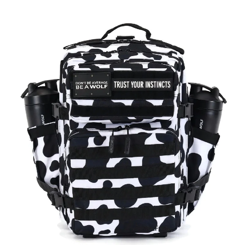 Backpacks for extreme weather-35L Backpack Black White Cow