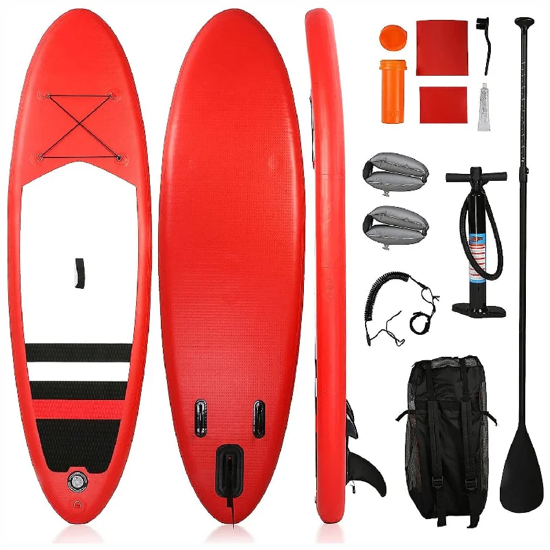 Backpacks for kids’ school-9'x30"x6" Inflatable Stand Up Paddle Board with SUP Accessories & Backpack, Red