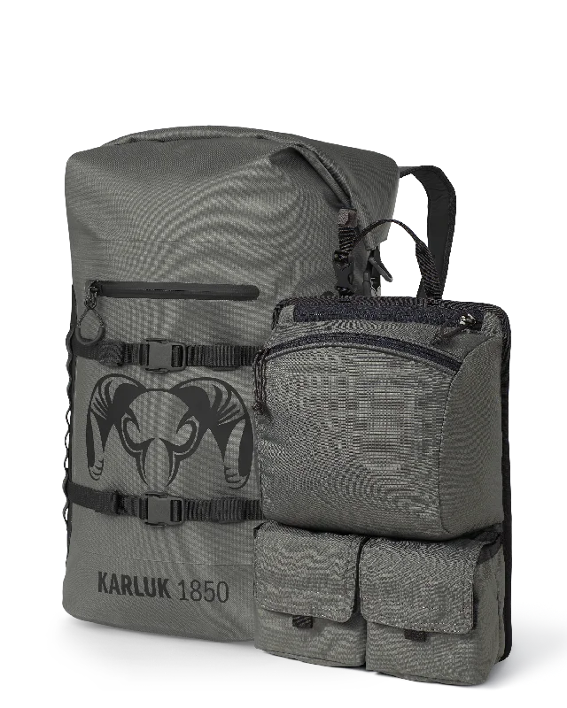 Backpacks with cooling technology-Karluk 1850 Roll Top Dry Backpack Set | Stone