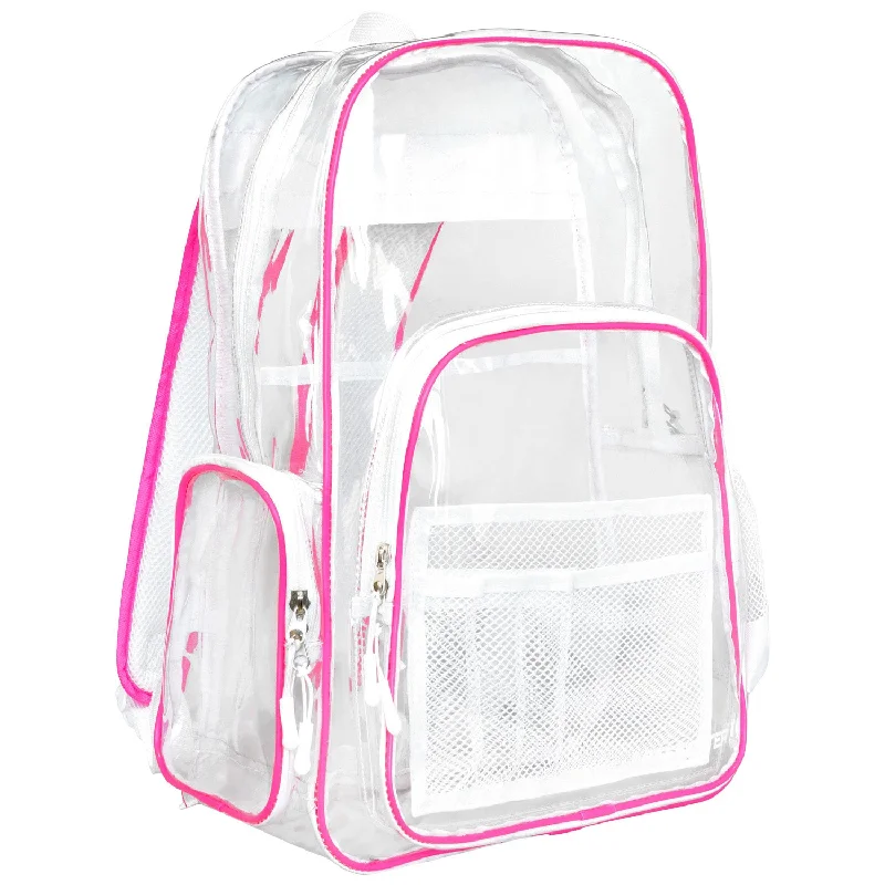 Backpacks with sleek straps-Meister All-Access Clear Backpack - Pink / White