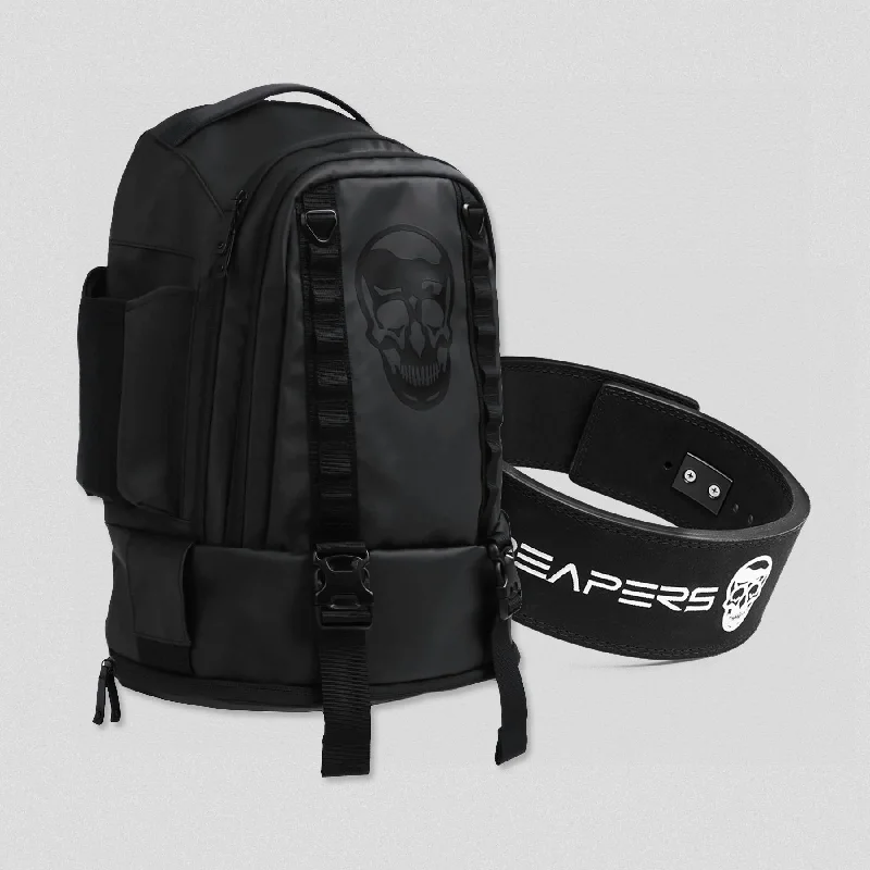 Backpacks with waterproof straps-Gravestone Backpack & 10mm Lever Belt Combo - Onyx/Black