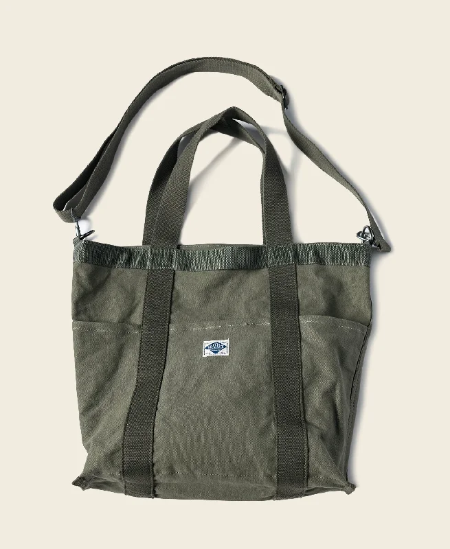 Tote Bag with abstract design-18 oz Canvas Tote Bag - Olive