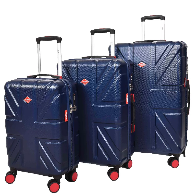 suitcase for pet travel-4 Wheel Spinner TSA Hard Travel Luggage Union Jack Navy