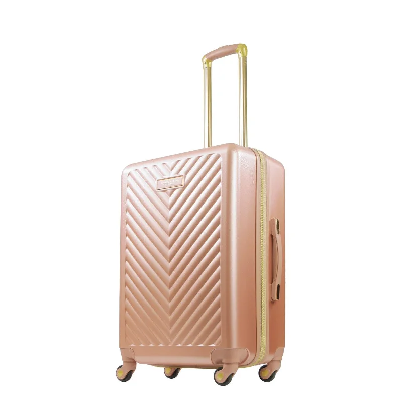 suitcase with soft wheels-Addie 26" Hardside Spinner Luggage, Rose Gold