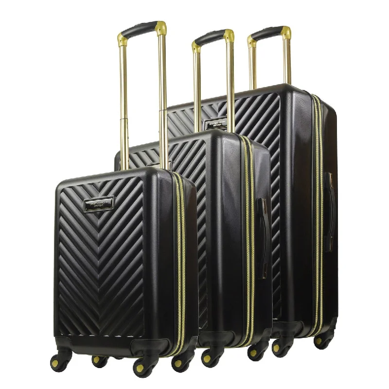 suitcase for big journeys-Addie Hardside Spinner 3-Piece Luggage Set, Black