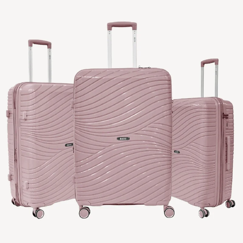 suitcase for rugged use-Bett Seascape Hardside Spinner Pp 3Pc Set Pp Luggage (20/24/28")