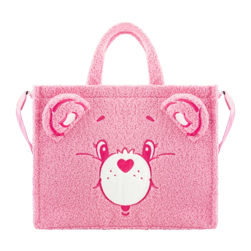 Tote Bag with chain-Care Bears Cheer Bear Large Sherpa Travel Tote