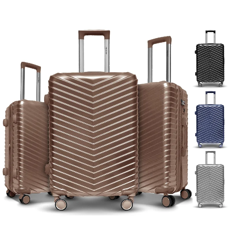 suitcase for urban trips-Chevron President PolyCarbonate 3pc Set Luggage (28"/24"/20")