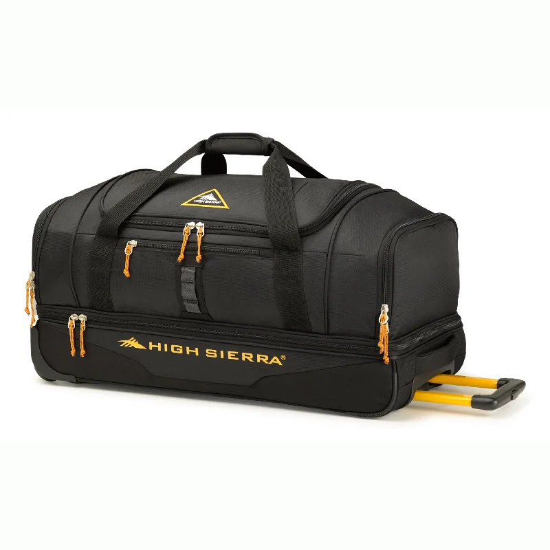 Duffel Bag with double zippers-High Sierra Pathway 28" Drop-Bottom Wheeled Duffel