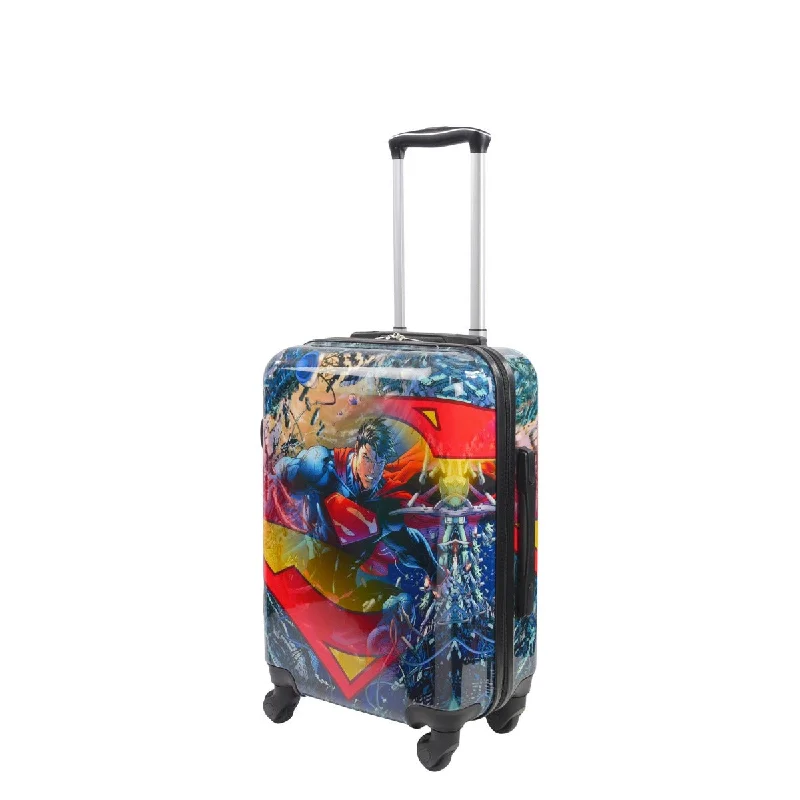 suitcase with travel locks-DC Comics Superman 21” Hardside Spinner Luggage