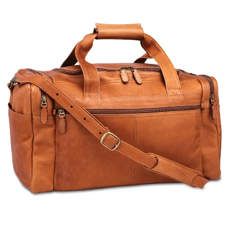 Duffel Bag for uneven ground-Dorado Leather 18" Multi-Pocket Duffel