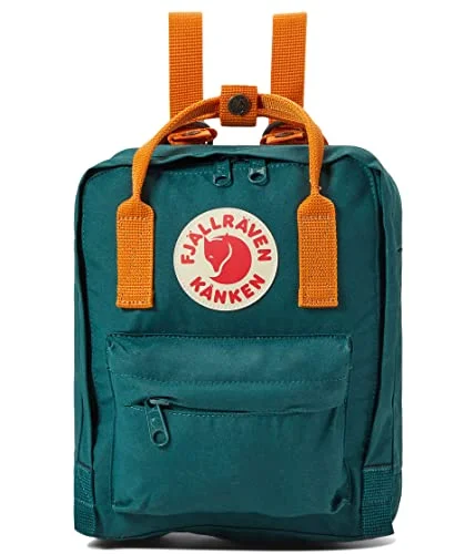 Backpacks for urban hikes-Fjallraven - Kanken Mini - Arctic Green/Spicy Orange - OS