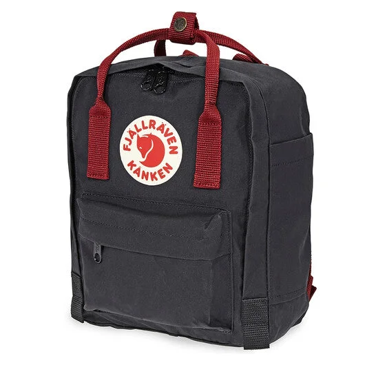 Backpacks with trendy straps-FJALLRAVEN - Kanken Mini Backpack- Black-Ox Red 11x9x4