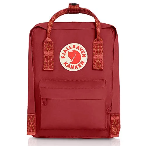 Backpacks with adjustable straps-Fjallraven - Kanken Mini - Deep Red/Folk Pattern - OS