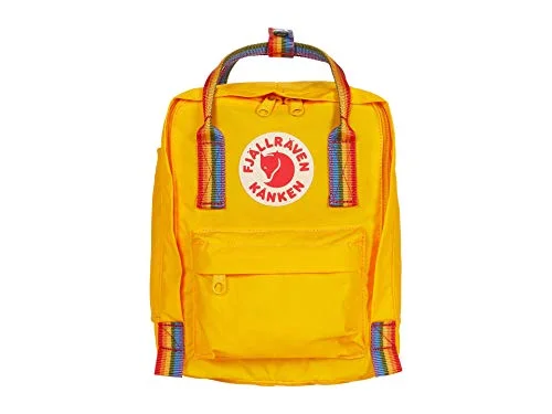 Backpacks for school trips-Fjallraven - Kanken Rainbow Mini - Warm Yellow/Rainbow Pattern - OS