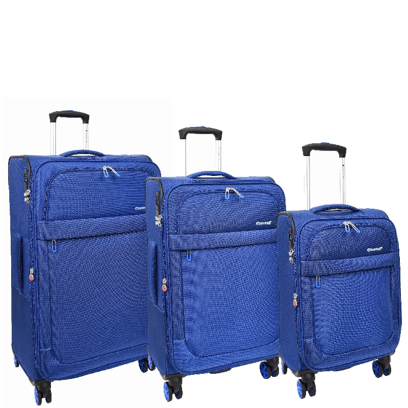 suitcase for sports gear-Four Wheel Suitcase Lightweight Expandable Quito Navy